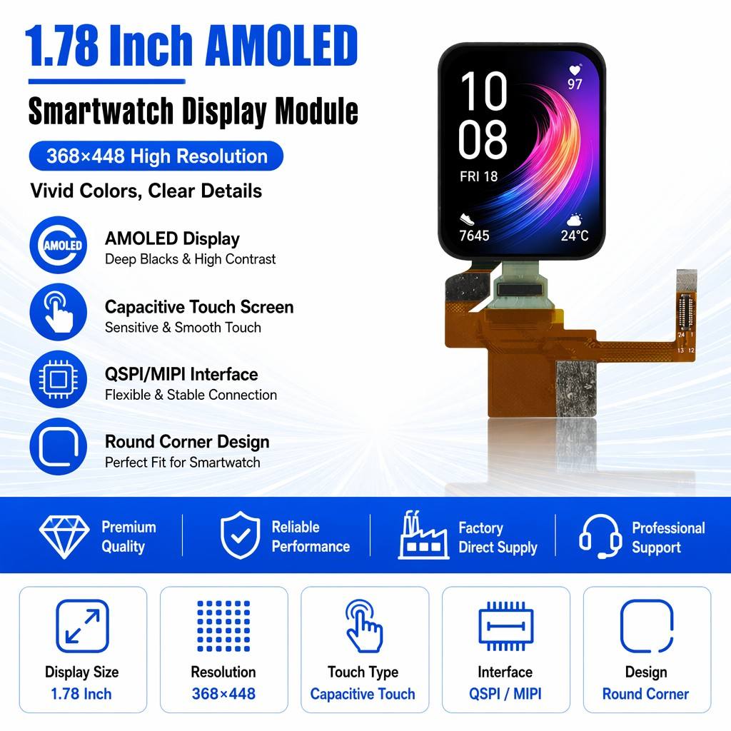 1.78-inch AMOLED LCD display screen 5