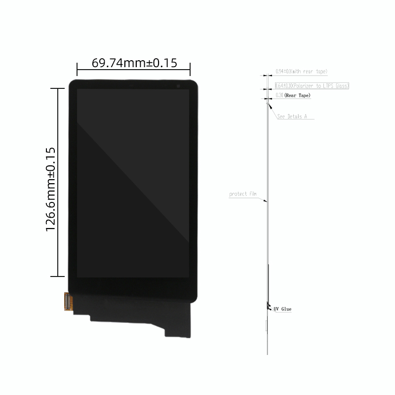 5.44”FHD(1080RGBx1920 3