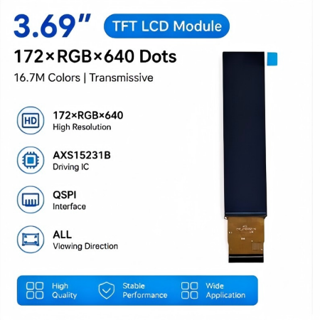 3.69-inch resolution 172 * 640TFT display screen 2